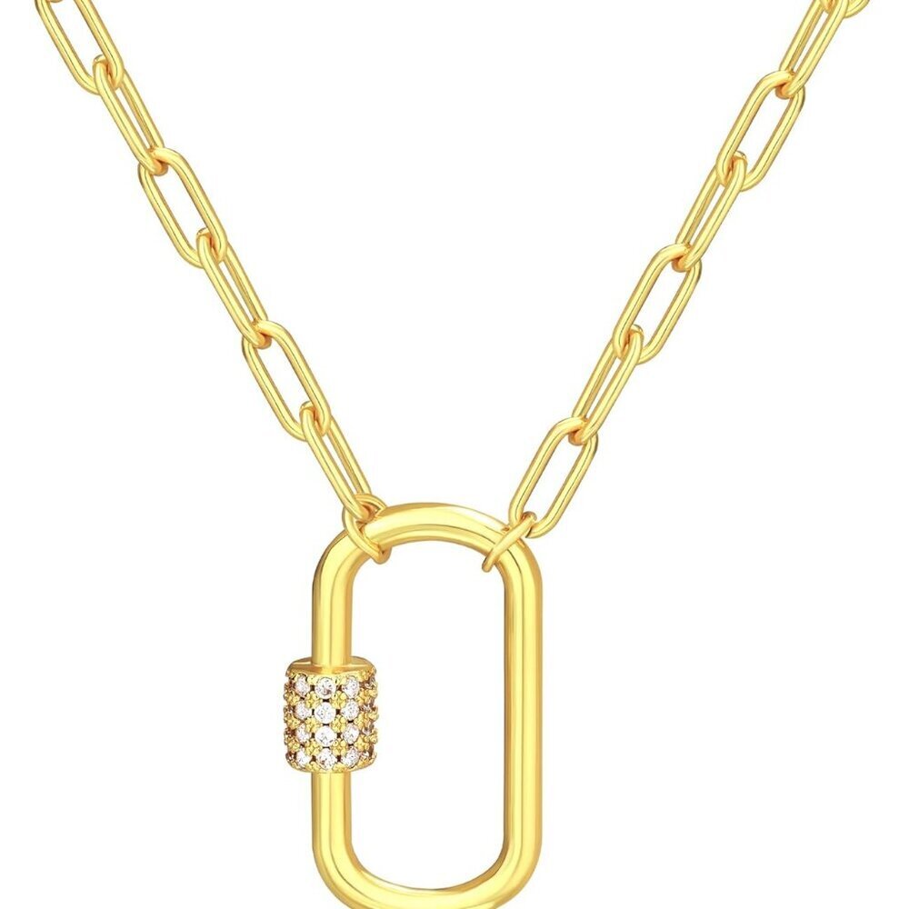 Chunky Gold Sun Heart Pendant Charm Necklace for Women 18K Gold Plated Thick Pap